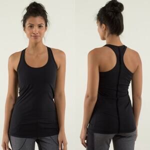 Lululemon Athletica Women's Black Racerback Bow Rare Cool Tank Size 4